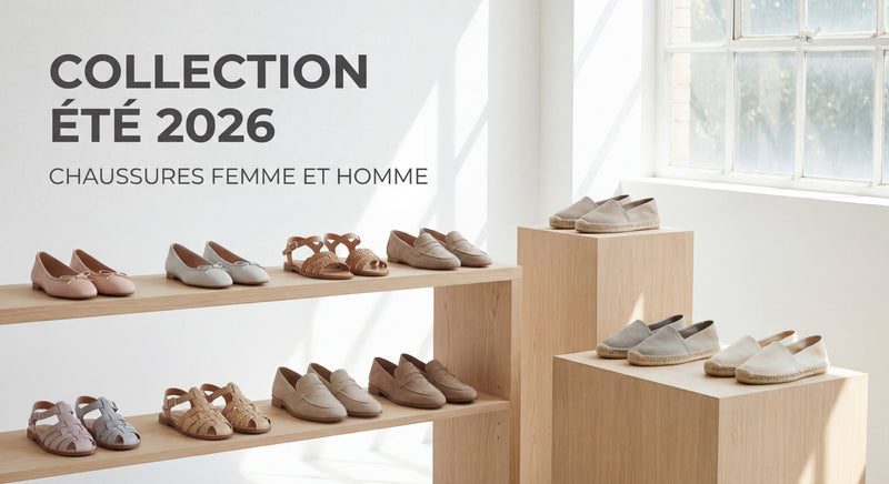 Sélection de chaussures tendance été 2026 — ballerines, sandales et sneakers colorés posés sur fond clair ensoleillé, style mode printe...
![Chaussures Été 2026 : Les Tendances à Adopter (et Comment Bien Choisir les Siennes)
