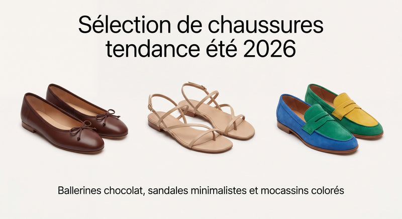 Sélection de chaussures tendance été 2026 — ballerines, sandales et sneakers posés sur fond naturel clair, collection André printemps-é...
![Chaussures été 2026 : les tendances à adopter (et comment bien choisir sa paire)