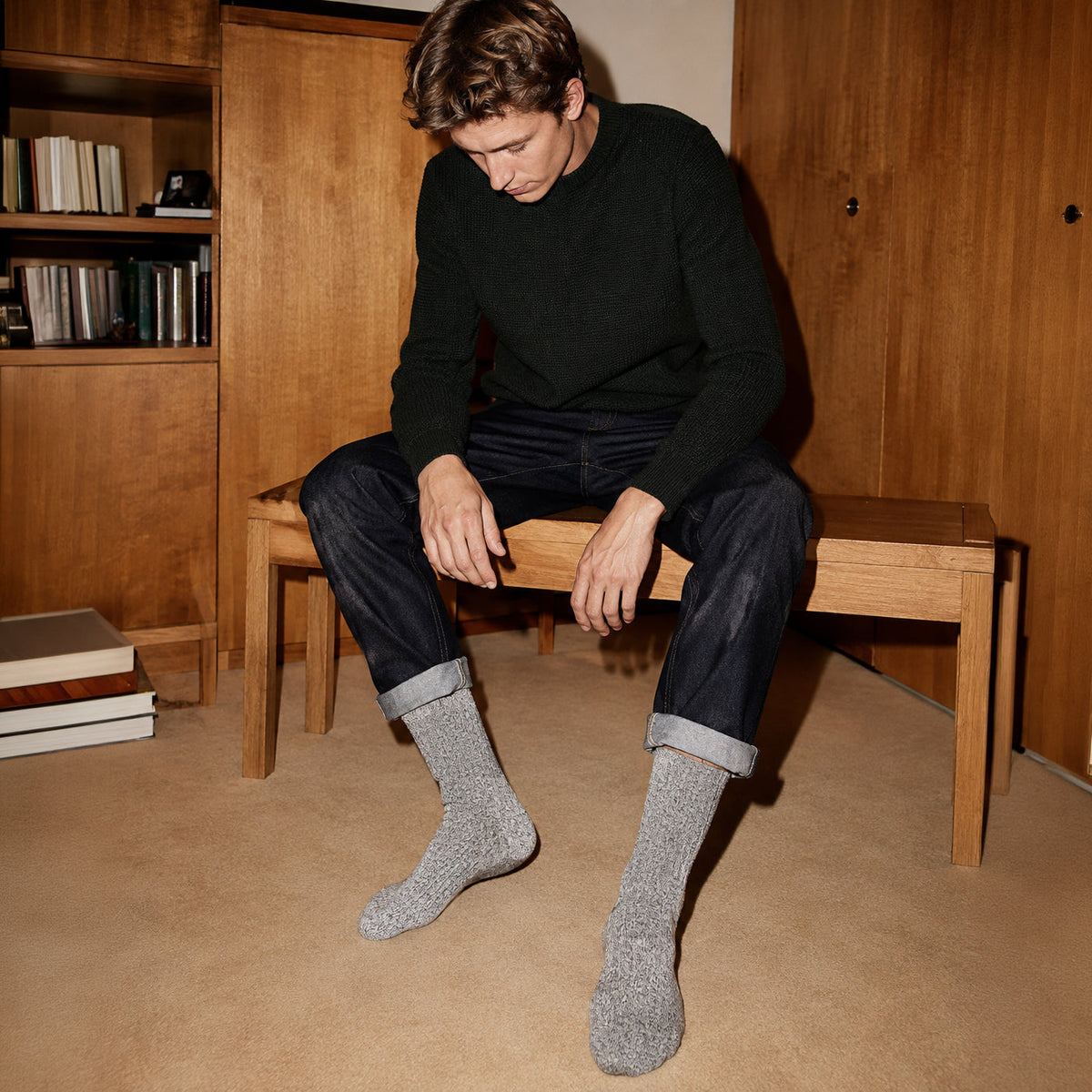 Chaussettes en laine Alliance - Gris clair