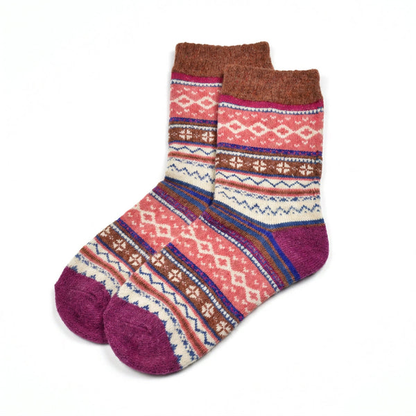 Chaussettes en laine Aztèques - Multico corail