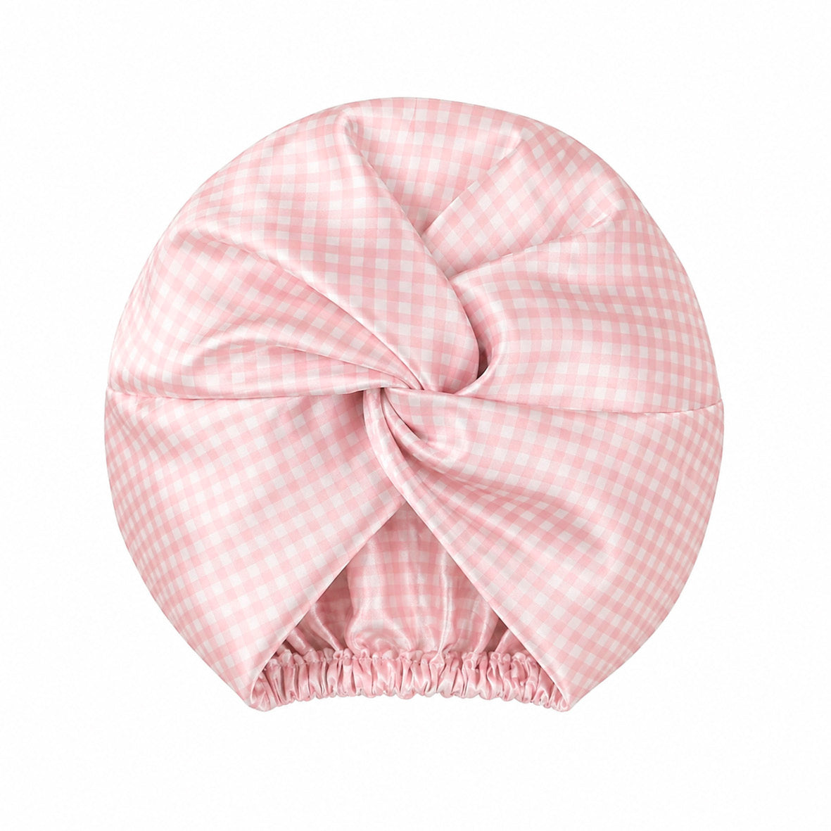Bonnet de nuit en soie - Soléa Rose vichy