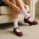 Chaussettes Carreaux - Blanc / Rose