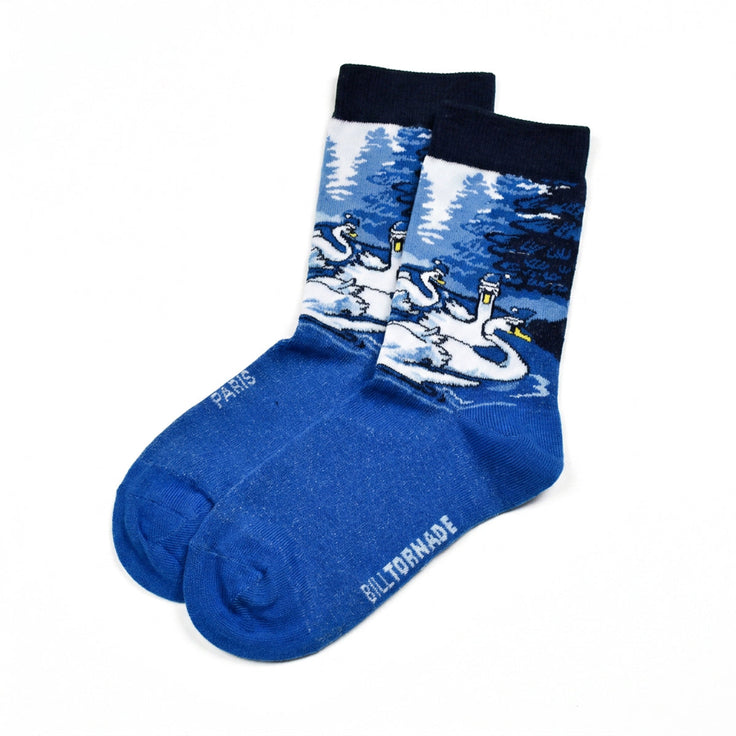 Chaussettes Cygnes - Bleu marine