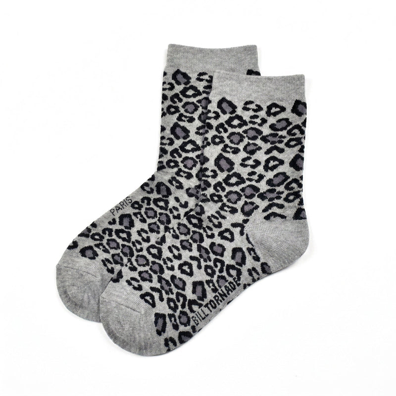 Chaussettes Léopard - Gris foncé