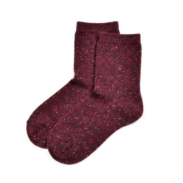 Chaussettes en laine Mélange - Bordeaux