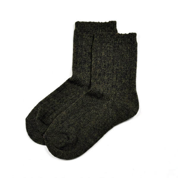 Chaussettes en laine Mélange - Vert foncé