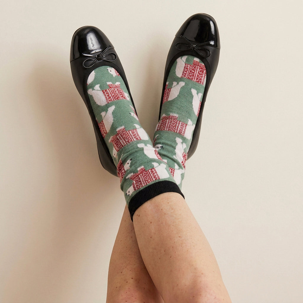 Chaussettes Ours blanc - Vert