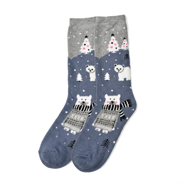 Longues chaussettes Paysage - Bleu