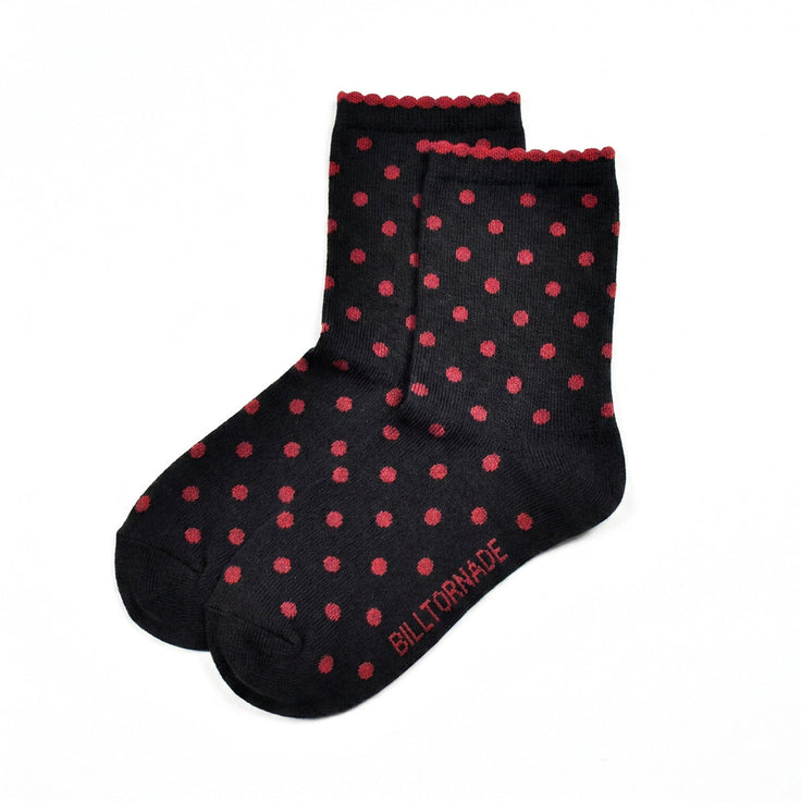 Chaussettes Polka - Noir / Rose