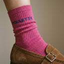 Chaussettes à paillettes Poulette - Fuchsia