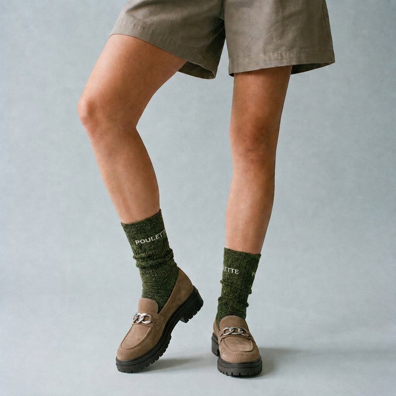 Chaussettes à paillettes Poulette - Vert