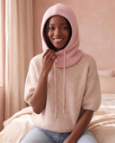 Cagoule Primerose rose bonbon portée