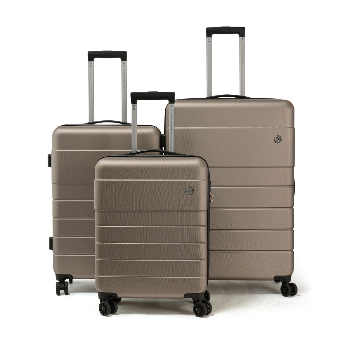 Set of 3 hard-shell suitcases with 4 wheels - Toulouse Soft gray
