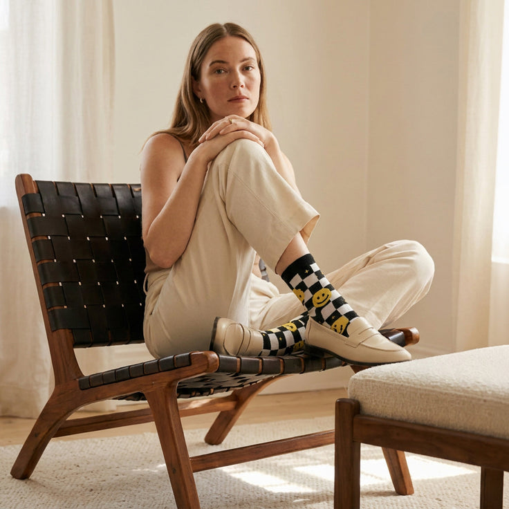 Chaussettes Smiley - Noir / Jaune