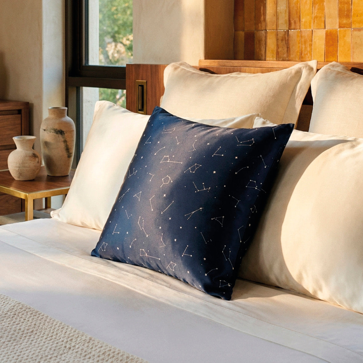 Silk pillowcase - Astral Silk Night - 63 x 63 cm