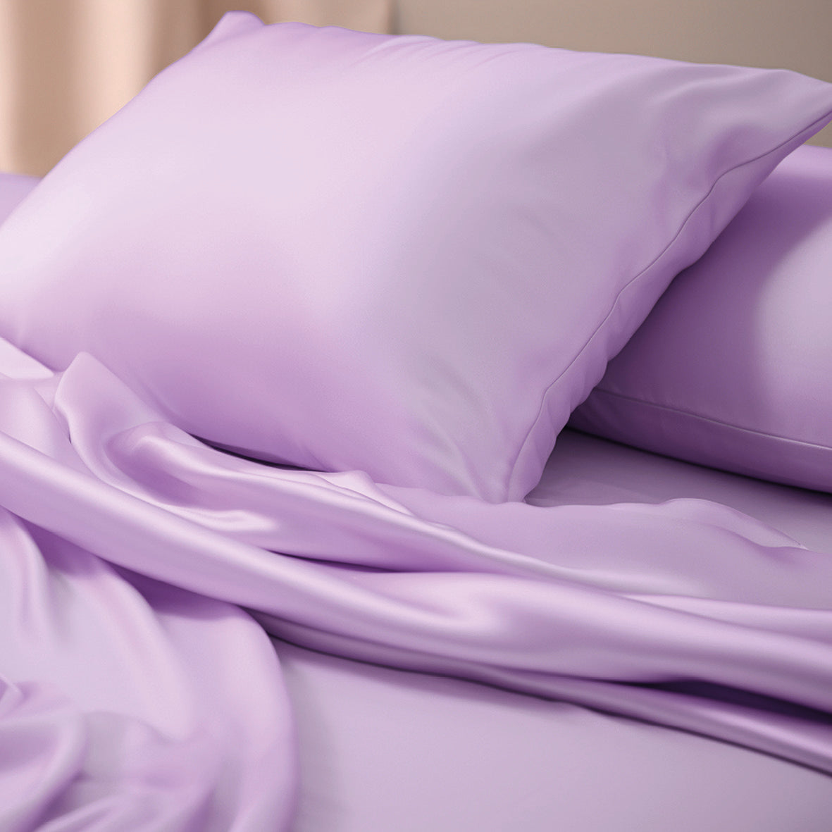 Silk pillowcase - Violet Silk Night - 63 x 63 cm