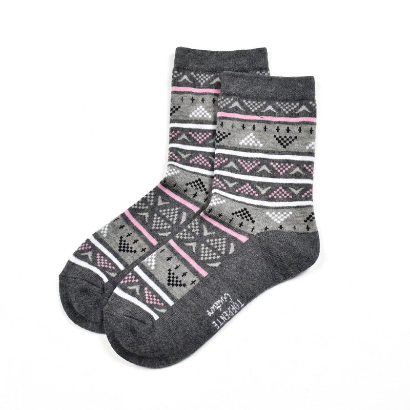 Chaussettes Triangulaire - Gris / Rose